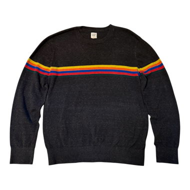 Maglione GAP nero a righe multicolori