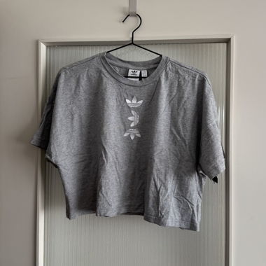 Grey Adidas Originals Crop Top L (W)
