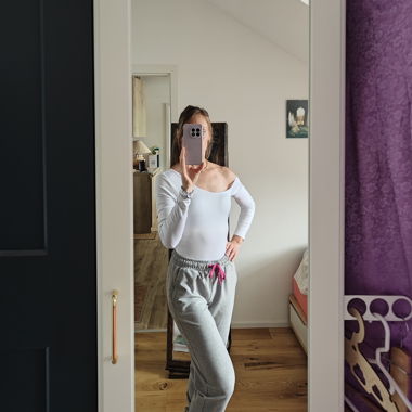 Body blanc manches longues asymétrique (neuf)