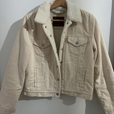 Giacca in velluto a coste Levi’s beige con fodera teddy