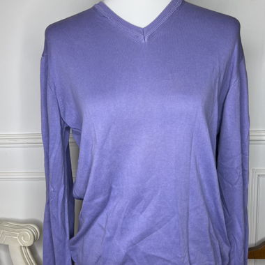 V-neck sweater purple 100% cotton