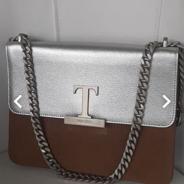 Silver-brown crossbody bag