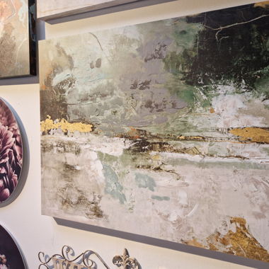 Bild grün/gold, ca. 118x90cm