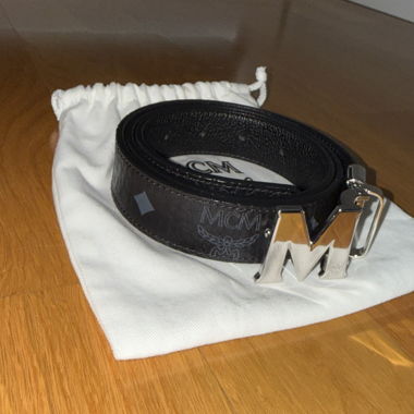 MCM Leather Belt with M Buckle