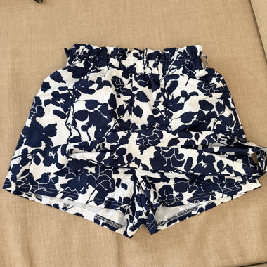 Blue and White Floral Shorts