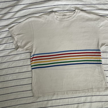 White T-shirt with stripes