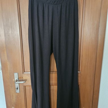 Black wide fabric trousers