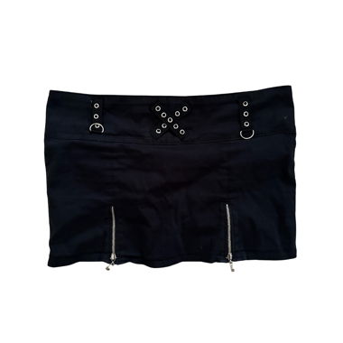 Y2K Punk Gothic Rave Metal Alt Minirock Schwarz M
