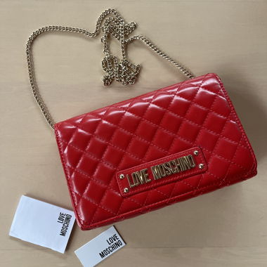 Love Moschino red quilted shoulder bag