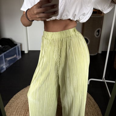 Pantalon plissé vert clair