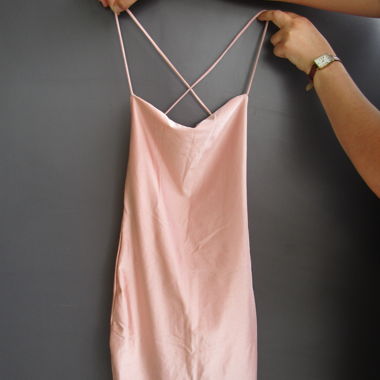 Abito in raso rosa cipria