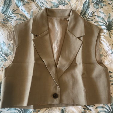 Beiger Blazer-Gilet