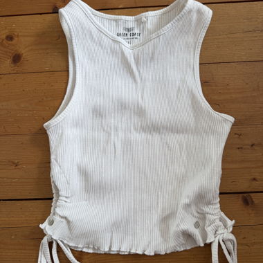 Green Coast white ribbed tank top S