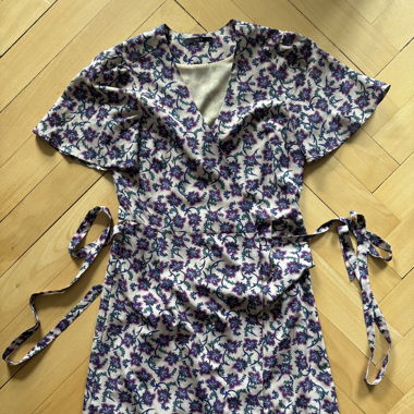 Floral Wrap Dress by SET, Size 38