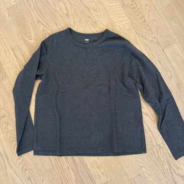 Dunkelgraues Langarmshirt Uniqlo L