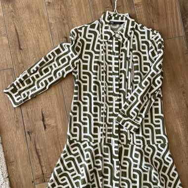 ZARA Robe-chemise à motif, T. S