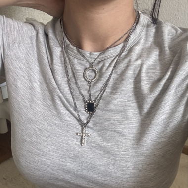 Collana multi-fili a croce