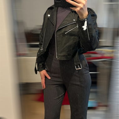 Giacca da motociclista nera