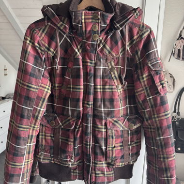 Urban Surface checked hooded jacket