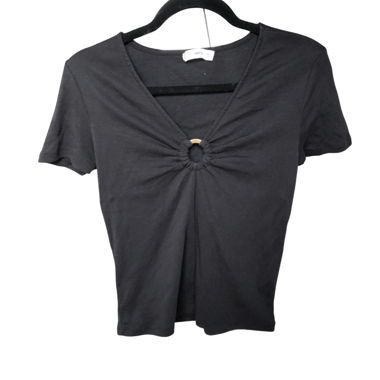 Black Mango T-shirt with knot detail