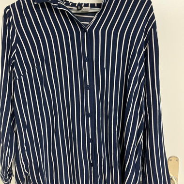 H&M Bluse dunkelblau gestreift - Grösse 40