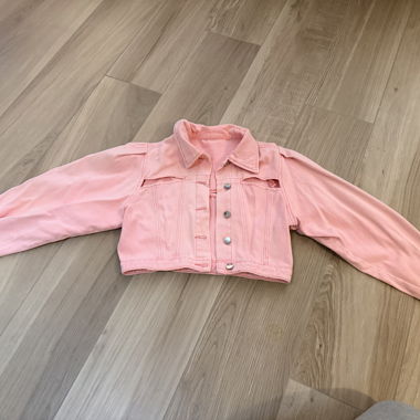 Giacca corta di jeans rosa