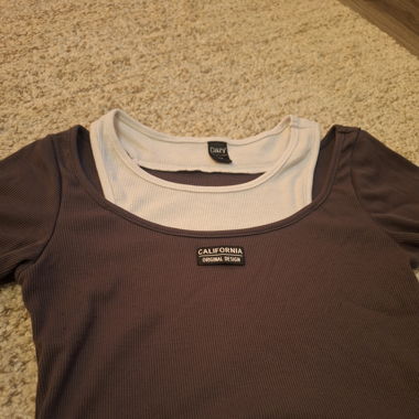 Crop top gris blanc 