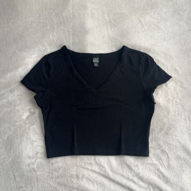 Black V-Neck Top