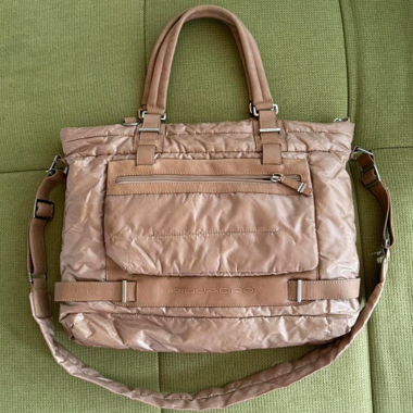 piquadro taupe shopper bag