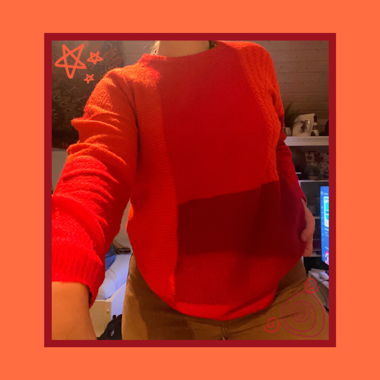 red sweater 