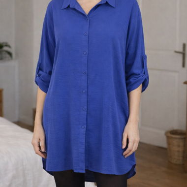 Camicia lunga - vestito petrolio