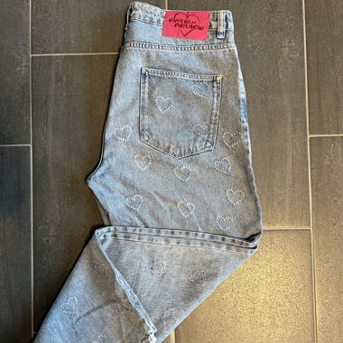 Review x MATW Baggy Jeans mit Herz Muster 