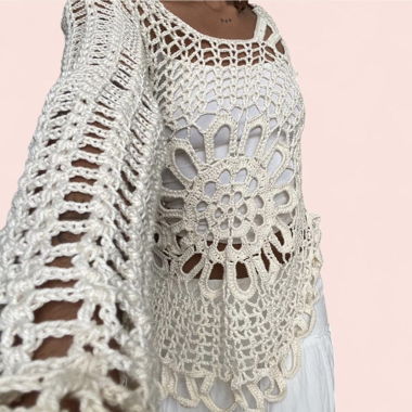 Crochet sweat blouse