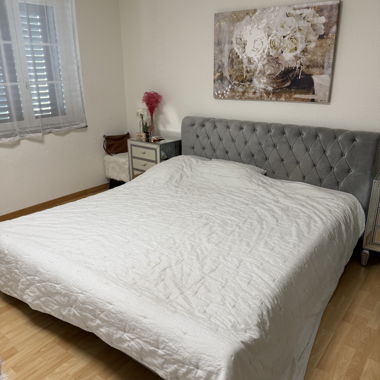 Velvet EU Super King size bed Grey