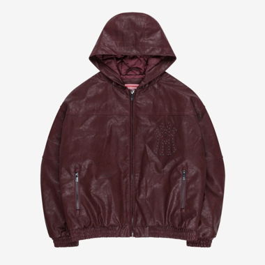Veste à capuche style cuir