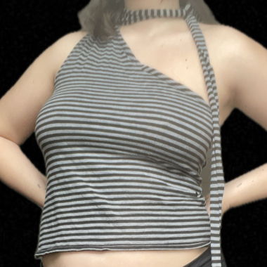 Top monospalla a righe