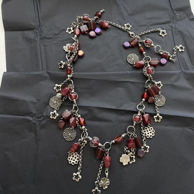vintage glass jewelry silver