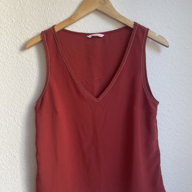 Haut sans manches rouge/Orange Camaieu