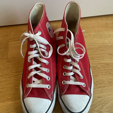 Red Converse shoes