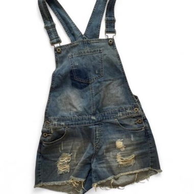 Salopette courte en denim