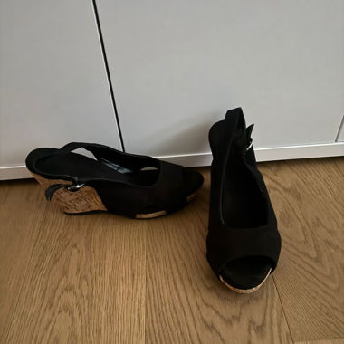 Keilsandalen schwarz