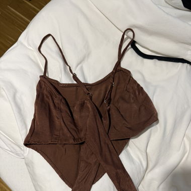 Brown top to tie in the back