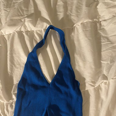Blaues Halterneck top
