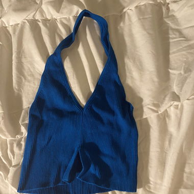 Blaues Halterneck top