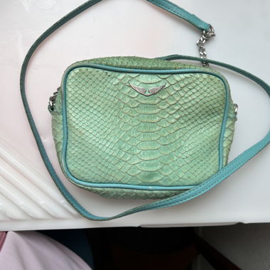 Green python-effect crossbody bag Zadig&Voltaire