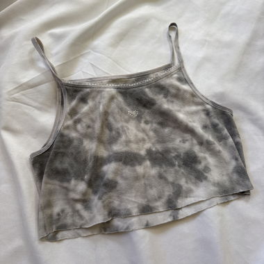 Y2K Rhinestone Tie Dye Cotton Crop Top