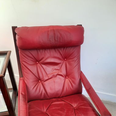 Fauteuil danois en cuir. Vintage
