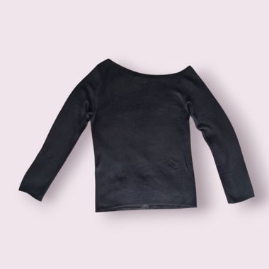 Pull noir à col asymétrique- Taille L