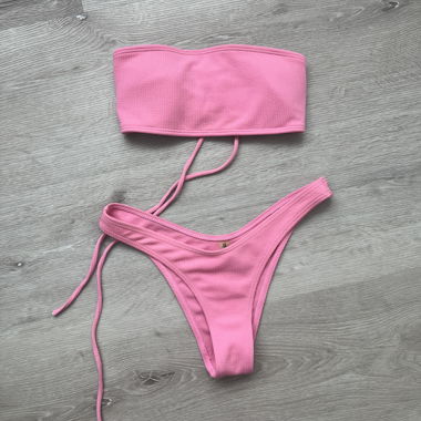 Bikini Bandeau Rosa ZAFUL