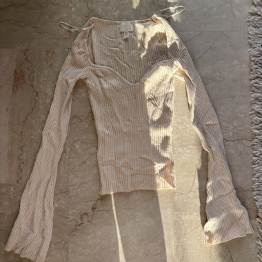 Top beige a coste H&M
